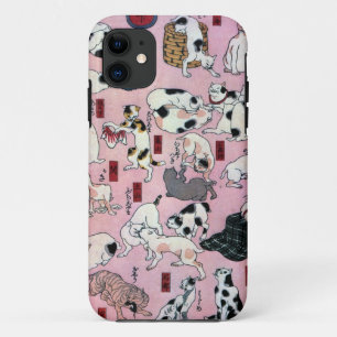 Funda Para iPhone 11 ) del 下 del (del 其のまま地口猫飼好五十三疋, gatos del 国芳 (3),