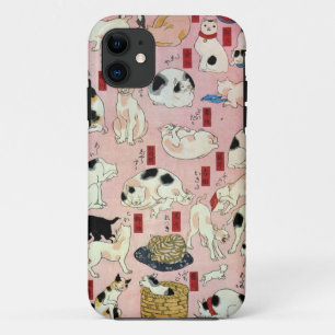 Funda Para iPhone 11 ） del 中 del （del 其のまま地口猫飼好五十三疋, gatos del 国芳 (2),