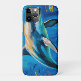 Funda Para iPhone 11 Pro Delfín de pintura de aceite