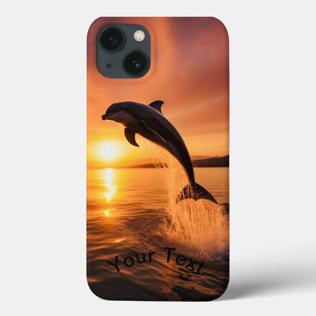 Funda De Case-Mate Para iPhone Delfín en Golden Sunset (Reverso)