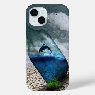 Funda Para iPhone 15 Delfín En Una Botella