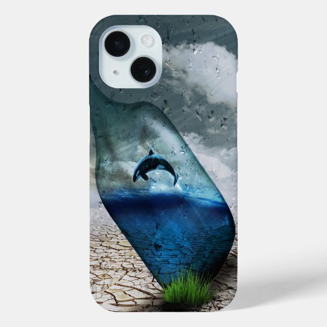Funda De Case-Mate Para iPhone Delfín En Una Botella (Reverso )