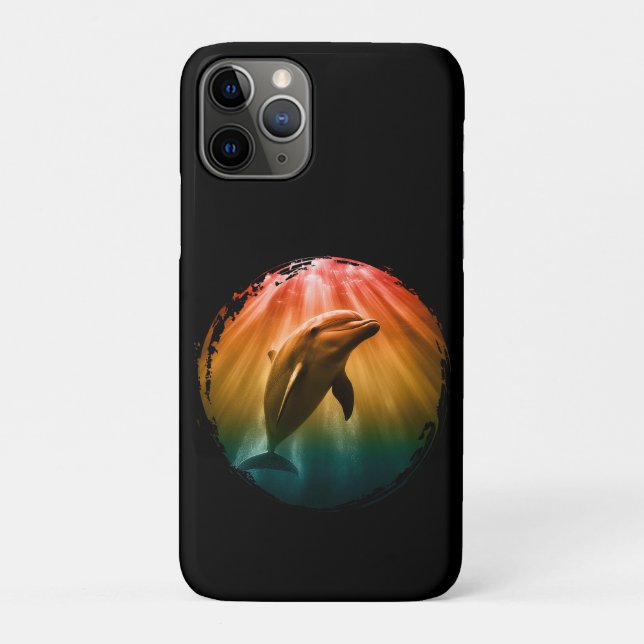 Funda De Case-Mate Para iPhone delfín verano mar océano atardecer  (Reverso)