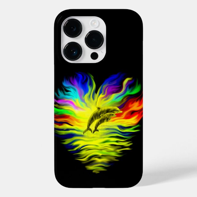 Funda De Case-Mate Para iPhone Delfines al sol (Reverso )