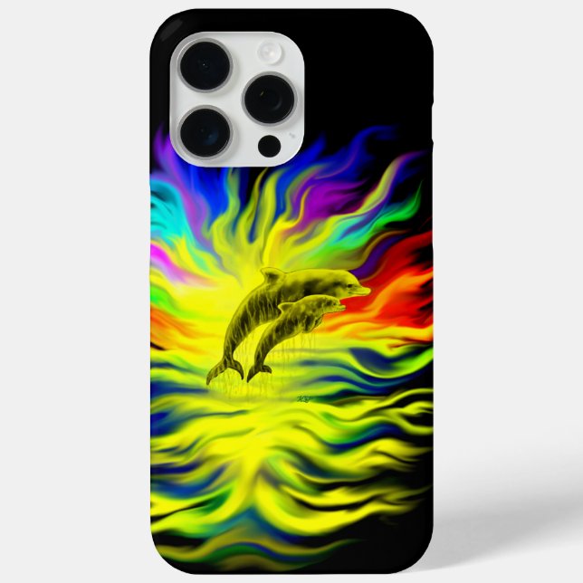 Funda De Case-Mate Para iPhone Delfines al sol (Reverso )