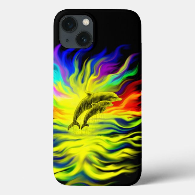 Funda De Case-Mate Para iPhone Delfines al sol (Reverso)