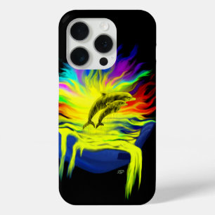 Funda Para iPhone 15 Pro Delfines al sol con mano