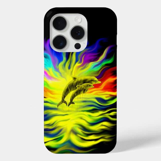 Funda De Case-Mate Para iPhone Delfines en el Sol (Reverso )
