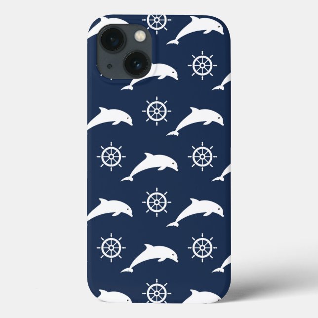 Funda De Case-Mate Para iPhone Delfines En Patrón De Desfile (Reverso)