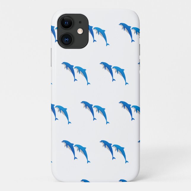 FUNDA DE Case-Mate PARA iPhone DELFINES GRIS Y AZULES DE VERANO (Reverso)