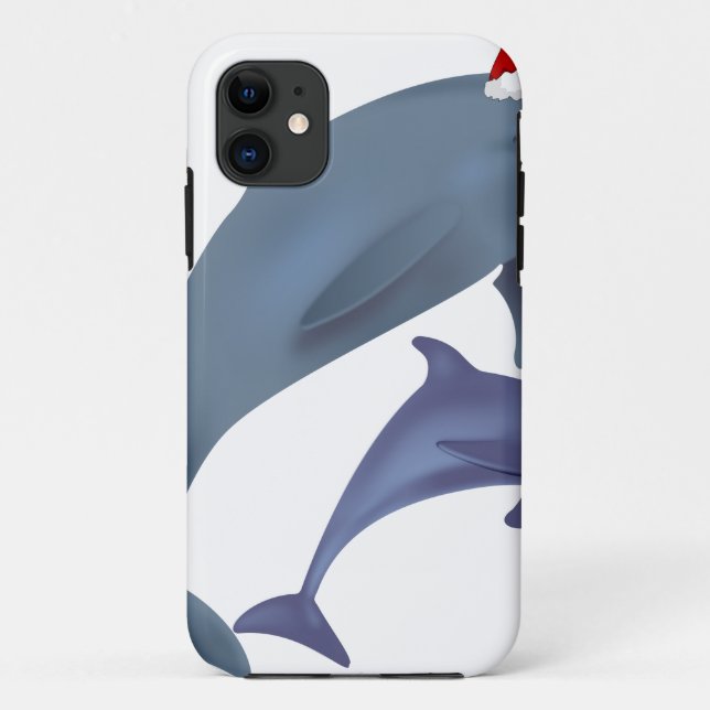 Funda De Case-Mate Para iPhone delfines santa (Reverso)