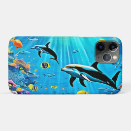 Funda Para iPhone 11 Pro Delfines y arrecifes: Alegría submarina