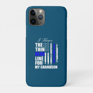 Funda Para iPhone 11 Pro Delgada Bandera De La Policía De La Línea Azul En