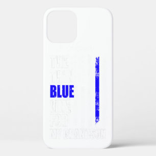 Funda Para iPhone 12 Pro Delgada Línea Azul La Bandera De La Policía En L