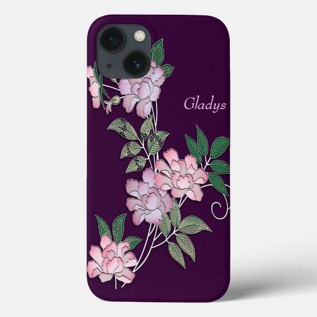 Funda De Case-Mate Para iPhone Delicate peonías elegantes de estampado floral con (Reverso)