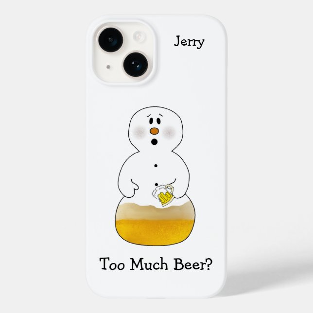 Funda De Case-Mate Para iPhone Demasiada cerveza Snowman (Reverso )