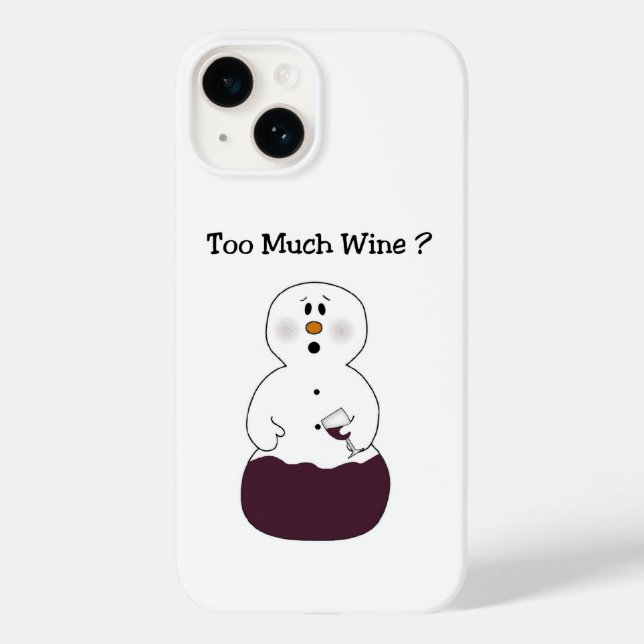 Funda De Case-Mate Para iPhone Demasiado vino Snowman (Reverso )