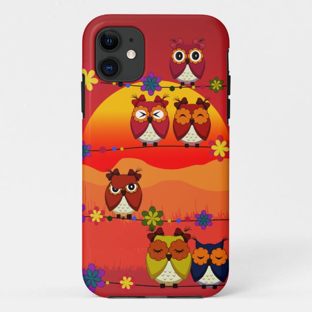 Funda De Case-Mate Para iPhone Demasiados búhos lindos (Reverso)