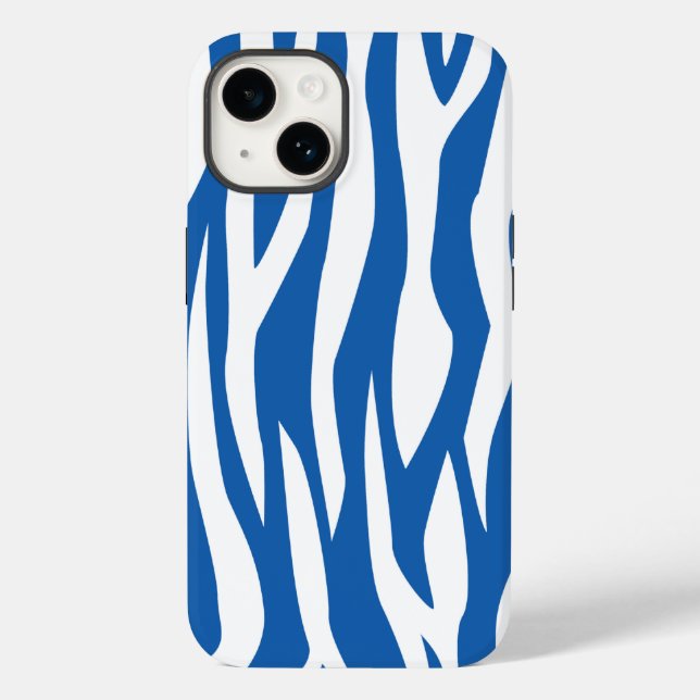 Funda De Case-Mate Para iPhone Denim Blue Zebra Print (Reverso )