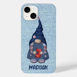 Funda Para iPhone 14 De Case-Mate Denim Gnome Chica Funda-Mate iPhone Estuche