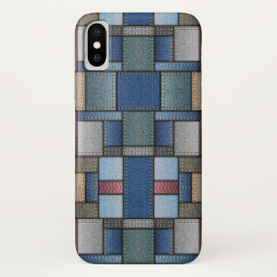 Funda Para iPhone X Denim Patchwork