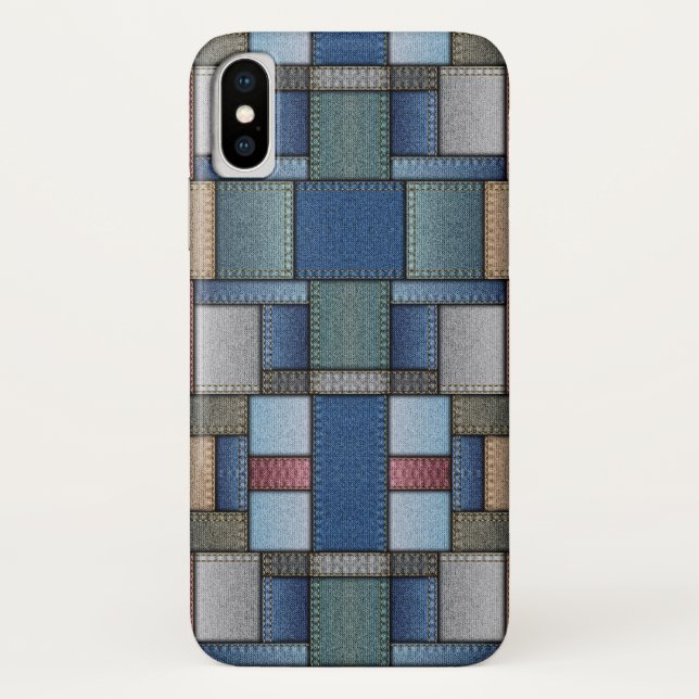 Funda De Case-Mate Para iPhone Denim Patchwork (Reverso)