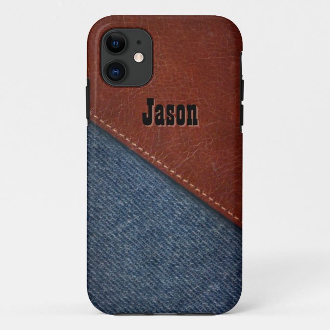 Funda De Case-Mate Para iPhone Denim y cuero (Reverso)