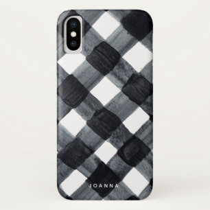 Funda Para iPhone X Denominación y relleno de búfalo blanco y negro pi