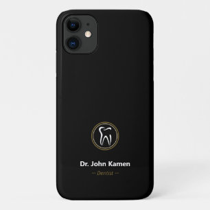 Funda Para iPhone 11 Dentista  Negro dorado