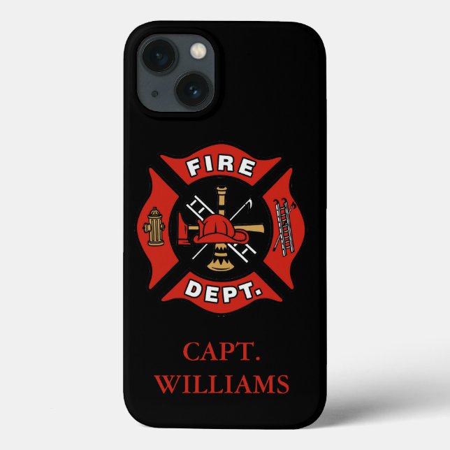 Funda De Case-Mate Para iPhone Departamento de Bomberos Nombre Personalizado de B (Reverso)
