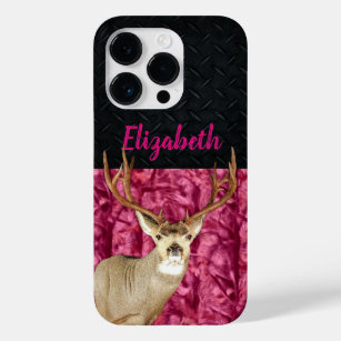 Funda Para iPhone 14 Pro De Case-Mate Deporte de caza de ciervos de cola de camo rosado