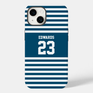 Funda Para iPhone 14 De Case-Mate Deportes a rayas personalizados numerados con nomb