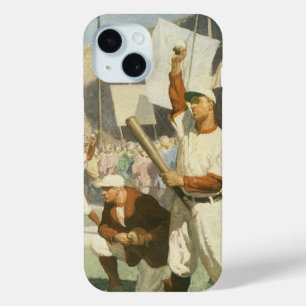 Funda Para iPhone 15 Deportes de época, jugadores de béisbol en un jueg