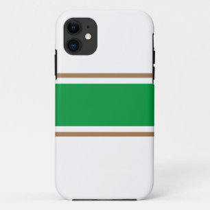Funda Para iPhone 11 Deportiva Atética Verde Marrón Blanco Rayas de Car