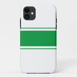 Funda Para iPhone 11 Deportiva Atleta Kelly Verde Blanco Rayas de Carre