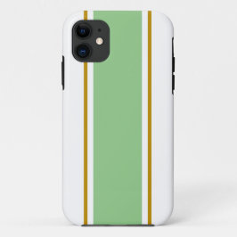 Funda Para iPhone 11 Deportiva Verde Claro Marrón Rayas De Carreras Sob