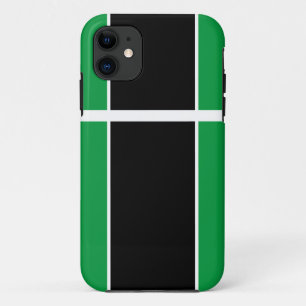 Funda Para iPhone 11 Deportivas Rayas de Carreras Modernas Negras Verde