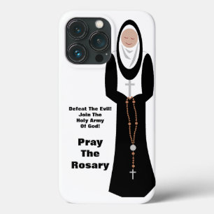 Funda Para iPhone 13 Pro Derrota al mal... Recen el rosario