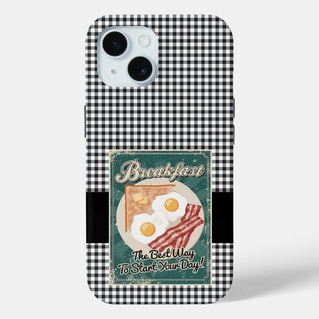 Funda De Case-Mate Para iPhone Desayuno retro (Reverso )