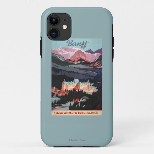 Funda De Case-Mate Para iPhone Descripción del poster de Banff Springs Hotel (Reverso)