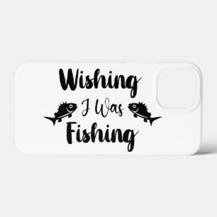 Funda Para iPhone 13 Mini Deseando que estuviera pescando cita divertida