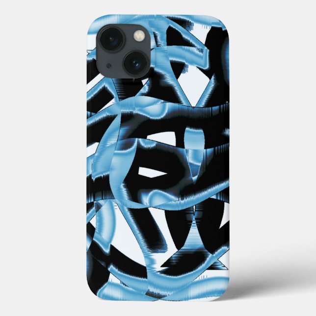 Funda De Case-Mate Para iPhone Desechos o cintas azules y negros destruidos (Reverso)