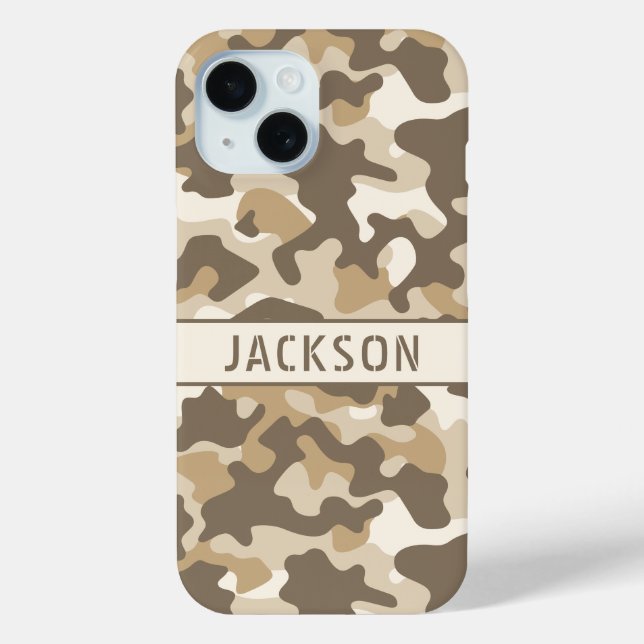 Funda De Case-Mate Para iPhone Desert Camouflage Personalized (Reverso )