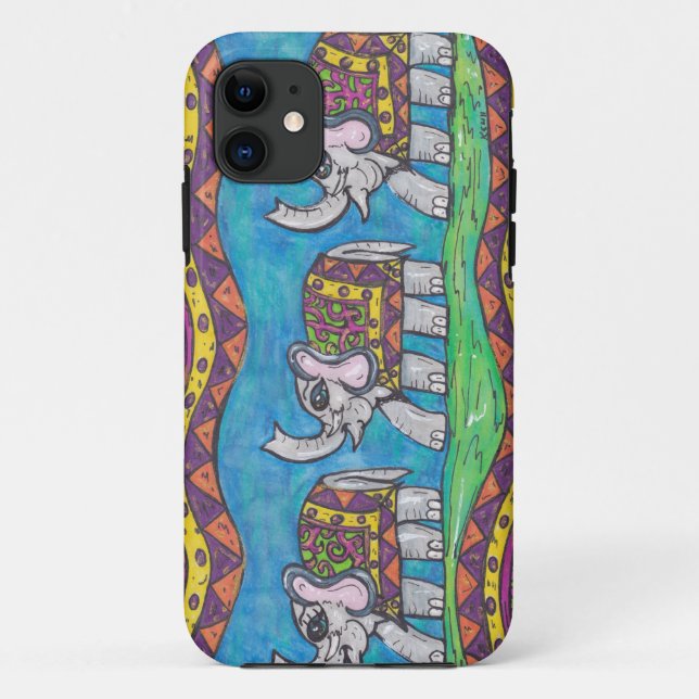 Funda De Case-Mate Para iPhone Desfile maravilloso del elefante (Reverso)