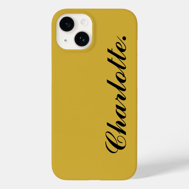 Funda De Case-Mate Para iPhone Design Your Own Name on This Metallic Gold (Reverso )