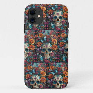 Funda Para iPhone 11 Deslumbrante arte del cráneo de azúcar: Día del pa