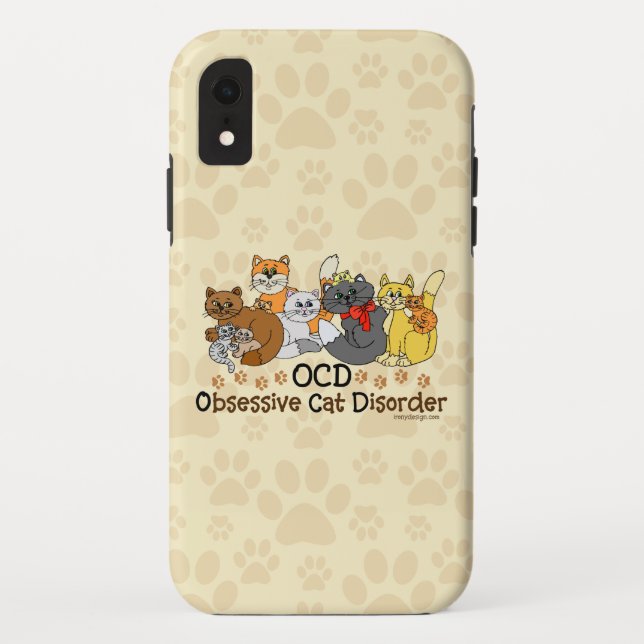 Funda De Case-Mate Para iPhone Desorden obsesivo del gato de OCD (Reverso)