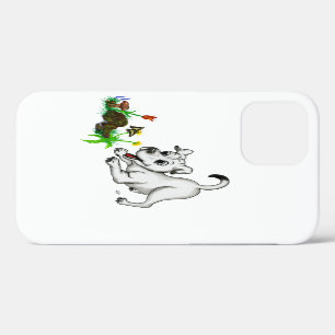 Funda Para iPhone 12 Despertar de primavera, cachorro con flores y mari
