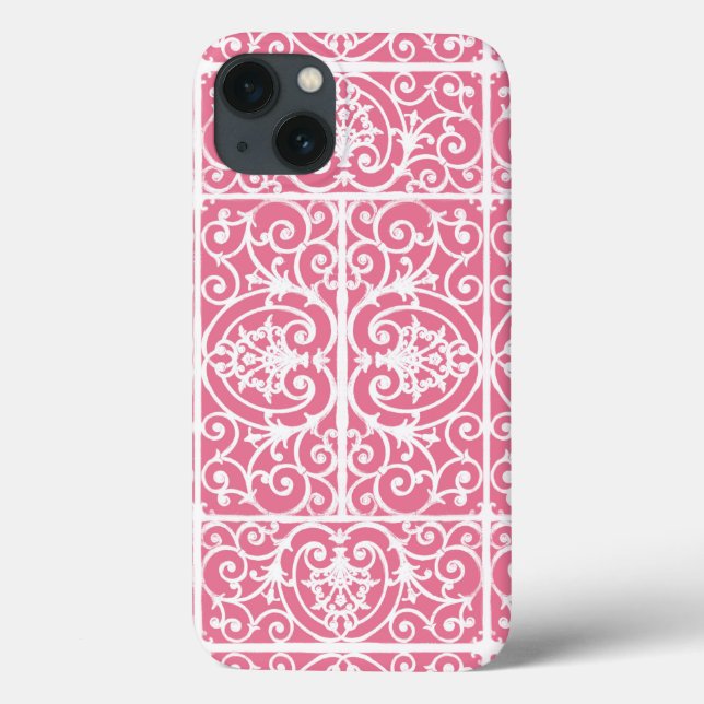 Funda De Case-Mate Para iPhone Desplazamiento rosa y blanco (Reverso)