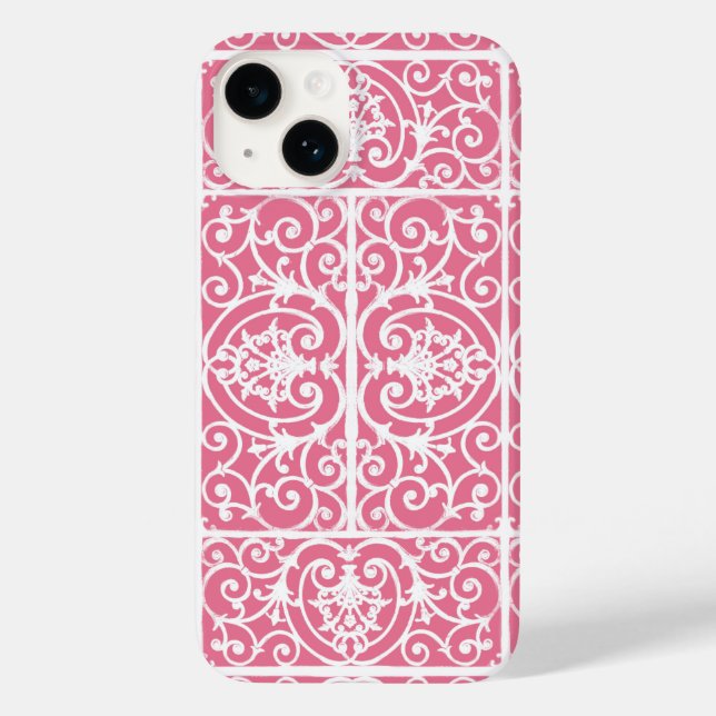 Funda De Case-Mate Para iPhone Desplazamiento rosa y blanco (Reverso )